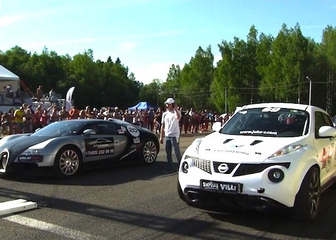 Угадай победителя: Nissan Juke vs. Bugatti Veyron