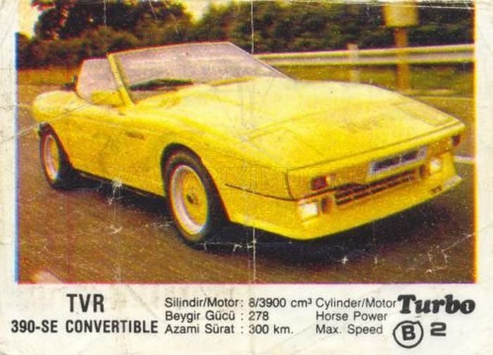 Наше детство: TVR 390-SE Convertible из жвачки Turbo под №2