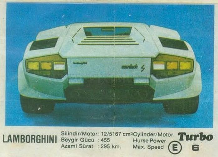 История с запахом жвачки: легендарный Lamborghini Countach из фантика Turbo №6