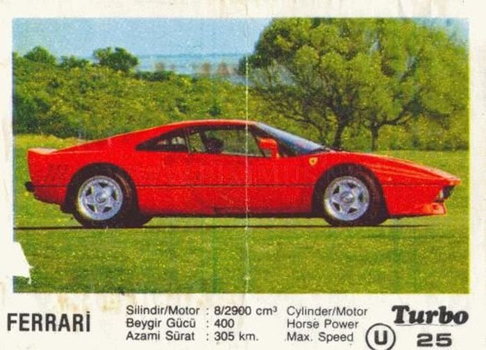 Нестареющая звезда: Ferrari 288 GTO с фантика Turbo №25