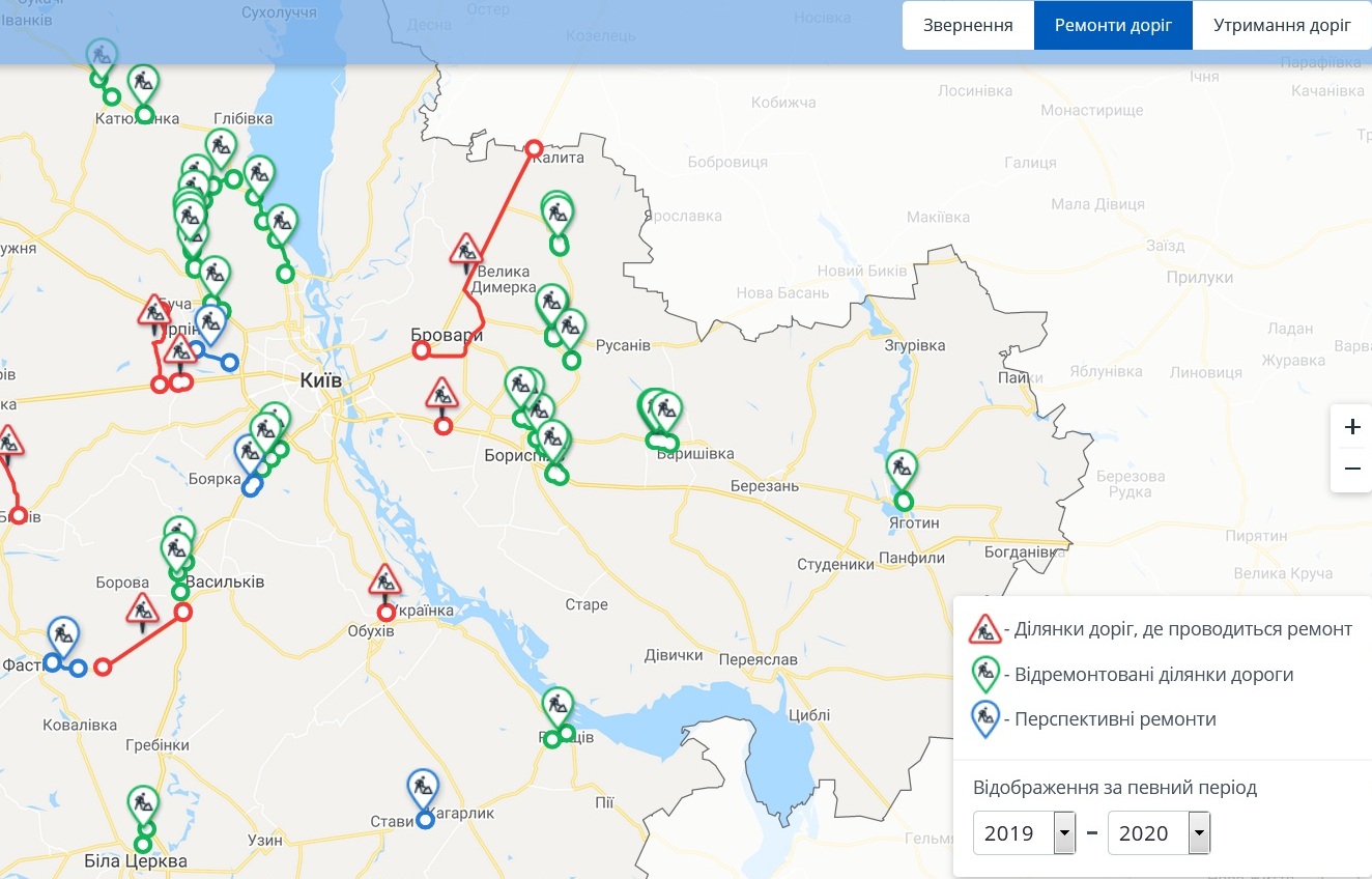 Представлена самая детальная онлайн-карта дорог Украины