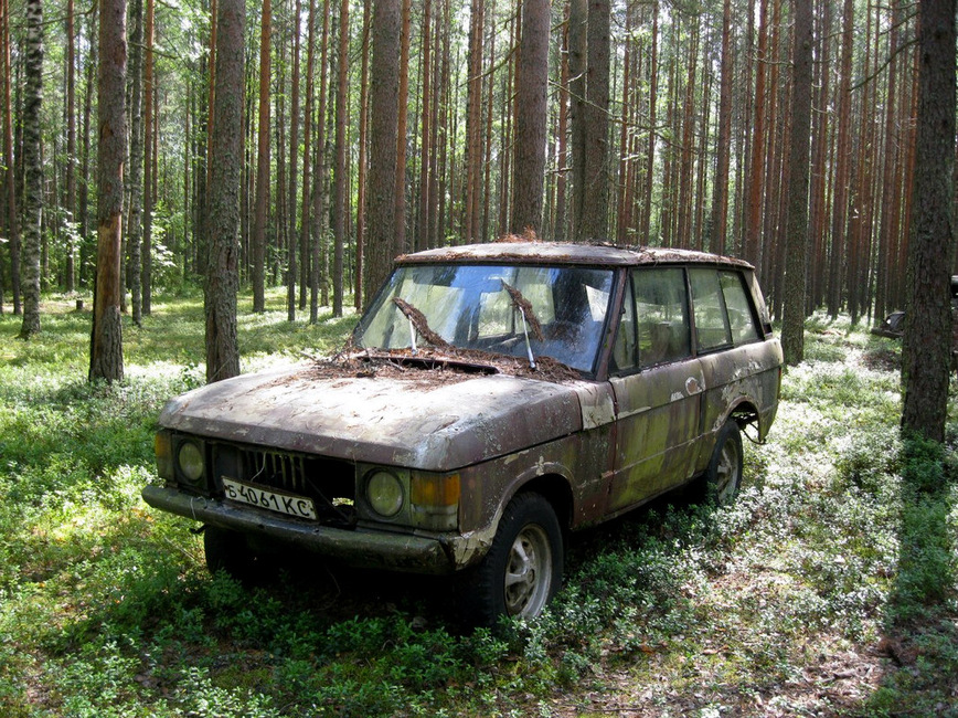 В лесу обнаружили заброшенный Range Rover на советских номерах