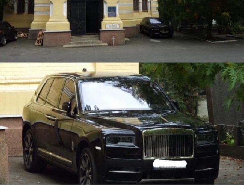 Новость одной картинкой: самый дорогой внедорожник возле церкви в Киеве