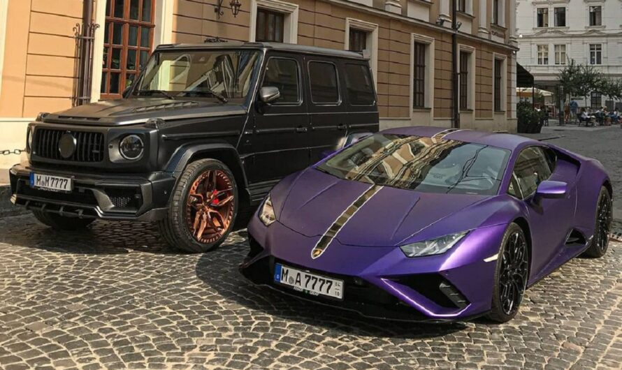 В Украине заметили крутой кортеж с Lamborghini и Гелендвагеном