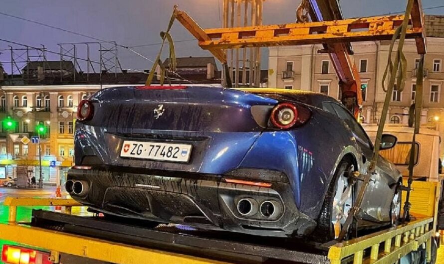 В Киеве эвакуировали редкую Ferrari на швейцарских номерах (фото)
