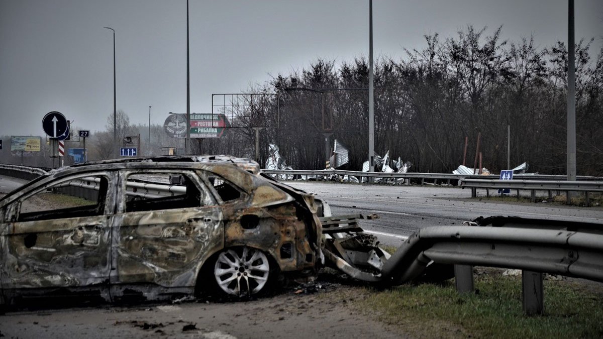 Разбитые автомобили в Украине