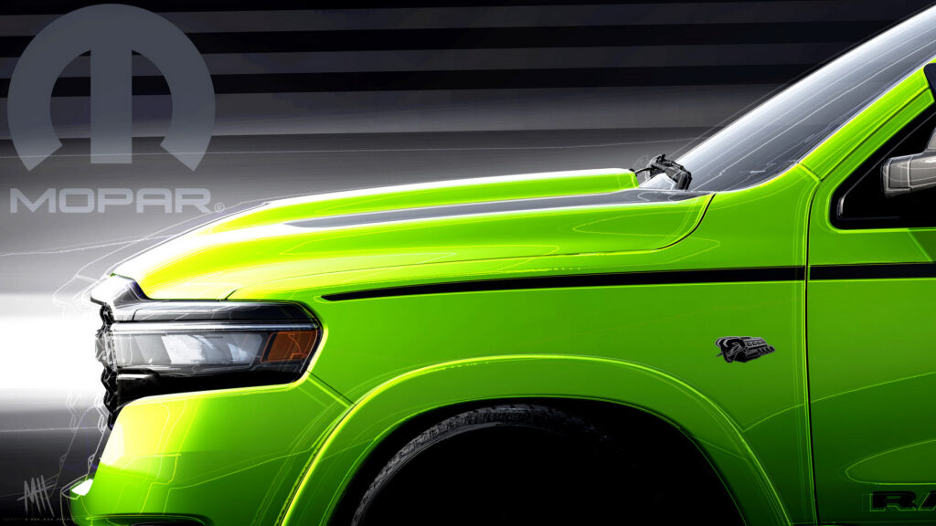 Дует Hemi V8 Ram та фіолетового Charger у виставковому шоу Stellantis на SEMA
