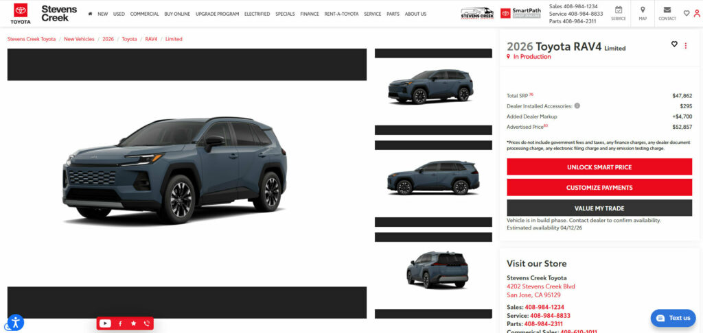 Рекламна кампанія та ціни на RAV4