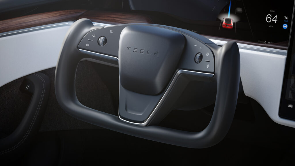 Штурвал-йока в автомобілі Tesla