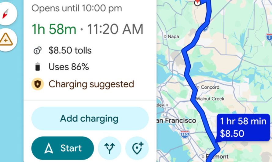 Google Карти тепер самостійно прокладають маршрут з зупинками для зарядки електромобілів, проте не для всіх моделей