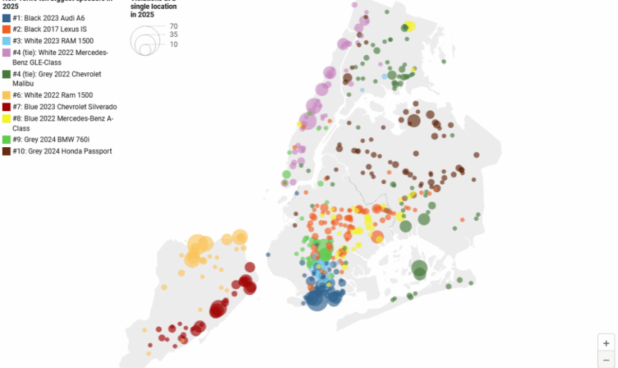 Один із найзапекліших порушників швидкісного режиму Нью-Йорка отримав понад тисячу штрафів, але продовжує керувати авто