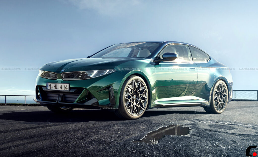 Ілюстрація BMW i4 Coupe зеленого кольору