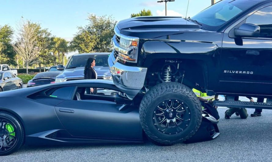 Жителька Флориди на піднятому пікапі переїхала Lamborghini, навіть не помітивши цього