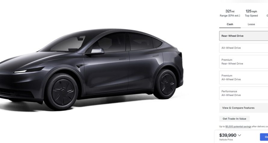 Перше за два роки підвищення цін на Tesla Model Y не торкнулося найдешевшої версії