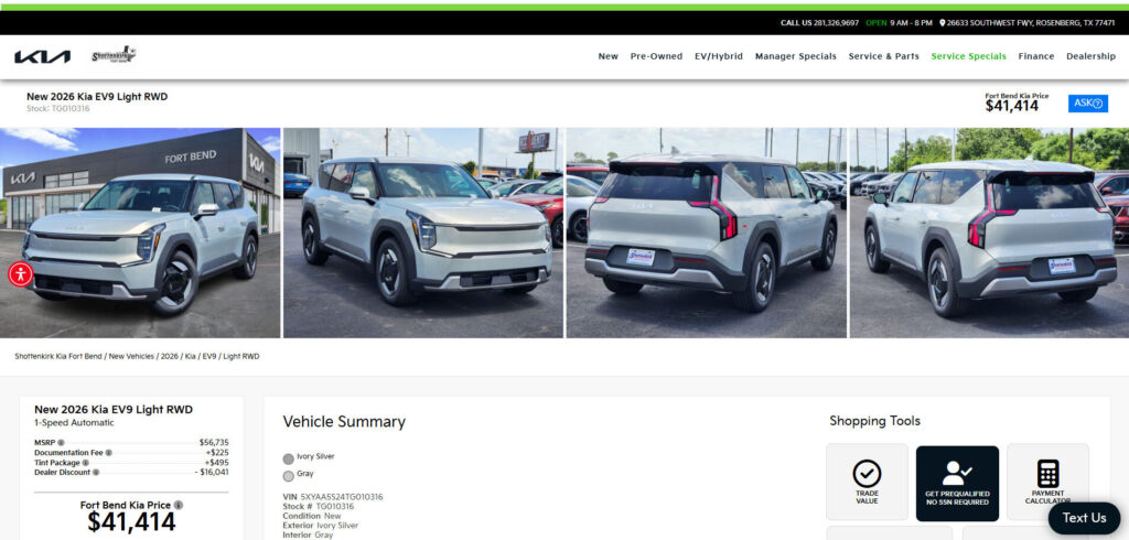 Kia EV9 Fire Sale