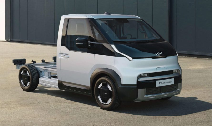 Шасі Kia PV5 можна переобладнати в самоскид, вантажний фургон, мобільну їдальню або автобудинок